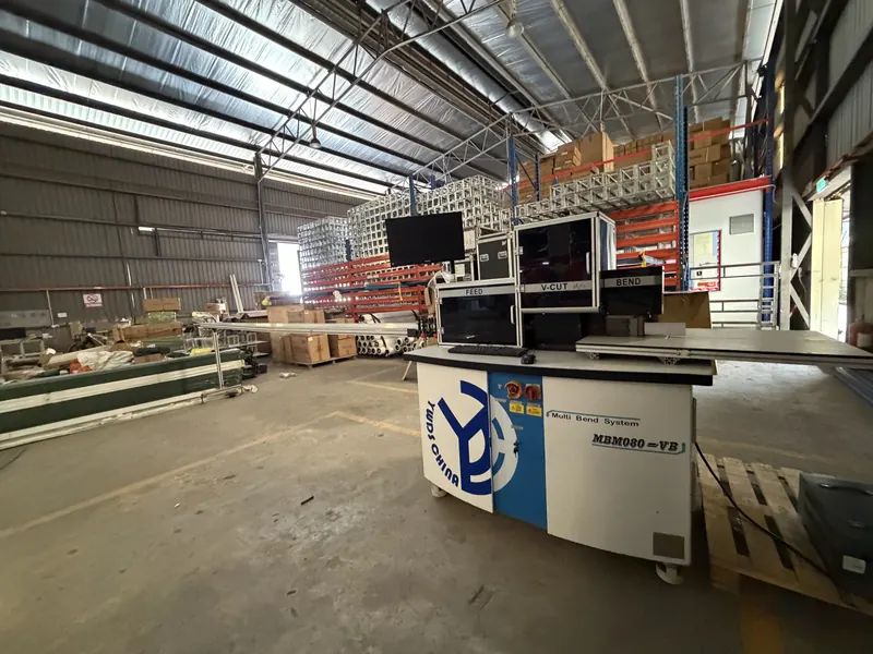 The channel-letter bender on the factory floor.